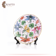 Hand-painted Multi Color Porcelain Plate Decoupage Art in Lily Roses Design Hand-painted Multi Color Porcelain Plate Decoupage Art in Lily Roses Design