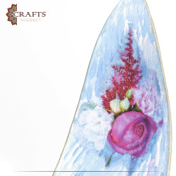 Hand-decorated Porcelain Dish, Table Decor with decoupage Art in a Juri Roses  Design