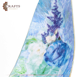 Hand-decorated Porcelain Dish, Table Décor with decoupage Art in a juri roses  Design