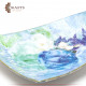 Hand-decorated Porcelain Dish, Table Décor with decoupage Art in a juri roses Design Hand-decorated Porcelain Dish, Table Décor with decoupage Art in a juri roses Design