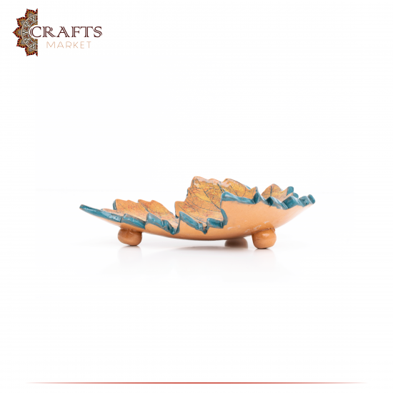 Handmade Ceramic Serving Plate with Leaf design Handmade Ceramic Serving Plate with Leaf design