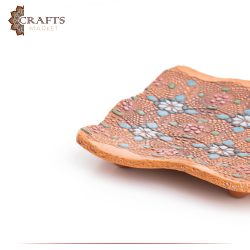 Handmade Multi-Color Ceramic Serving Plate Crochet design