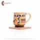 Handmade Ceramic Cup Set 2PCS, with a Pharaonic design Handmade Ceramic Cup Set 2PCS, with a Pharaonic design