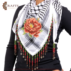 Handmade Duo-Color Cotton Women's Scarf Shemagh Design