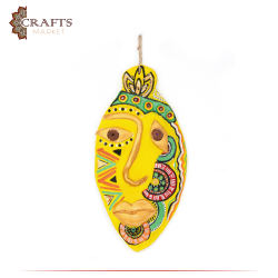Hand Printed Multi Colored Clay Mask Wall Hanging 