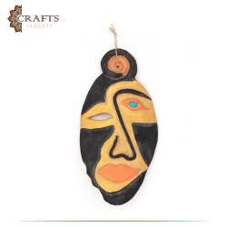 Hand Printed Multi Colored Clay Mask Wall Hanging 