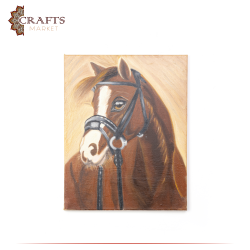 Hand Painted Multi Color Oil Wall Art in  Horse design 