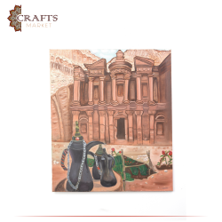 Hand Painted Multi Color Oil Wall Art in  Petra  design 