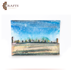Hand Painted Watercolor Wall Painting Rural Scene
