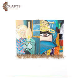 Hand-painted Multi-Color Wall painting with a design inspired by Heritage