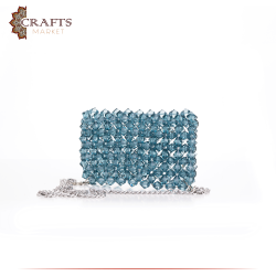 Handmade grayish blue Crystal Women Shoulder Bag 