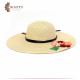 Handmade beige Beach Straw Sun Hat with a Roses design Handmade beige Beach Straw Sun Hat with a Roses design