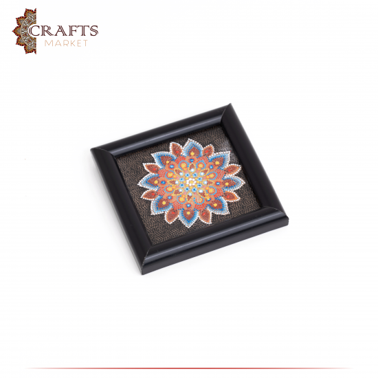 Hand Painted Multi Colored Acrylic Wall Art in a Mandala Design 