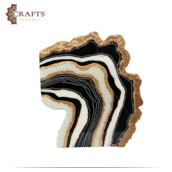 Hand-painted Multi-Color Resin and Wood Wall Art