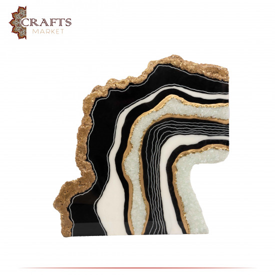 Hand-painted Multi-Color Resin and Wood Wall Art Set, 2 PCs Hand-painted Multi-Color Resin and Wood Wall Art Set, 2 PCs