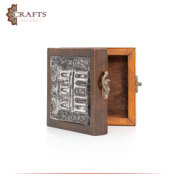 Handcrafted Brown Wooden Mini Box in a  Petra  Design