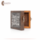 Handcrafted Brown Wooden Mini Box in a Petra Design Handcrafted Brown Wooden Mini Box in a Petra Design