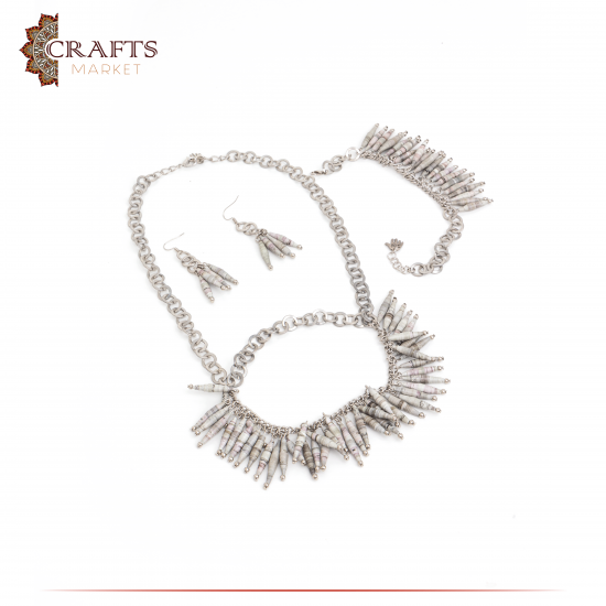 Handmade Accessories set made of Metal and Recycled Paper 3 Pcs Handmade Accessories set made of Metal and Recycled Paper 3 Pcs