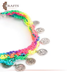Handmade Multi Color Cotton Necklace