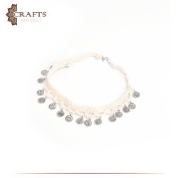 Handmade Off White Cotton Necklace