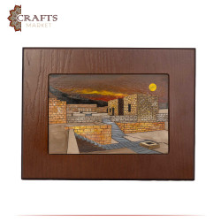 Hand-Crafted Wooden Sculpture laser 3D Wall Art Umm Qais Sunset