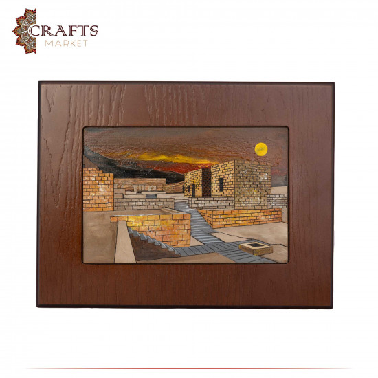Hand-Crafted Wooden Sculpture laser 3D Wall Art Umm Qais Sunset Hand-Crafted Wooden Sculpture laser 3D Wall Art Umm Qais Sunset
