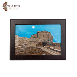 Hand-Crafted Wooden Sculpture laser 3D Wall Art Mount Nebo Church design