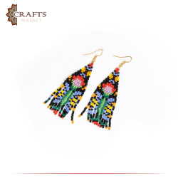 Handmade Multi Color Beads Women Earrings in a triangle Shape