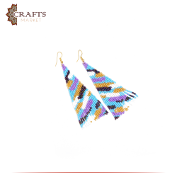 Handmade Multi Color Beads Women Earrings in a triangle Shape