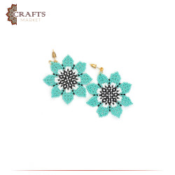 Handmade Beads Women's Earrings with a Flower Design