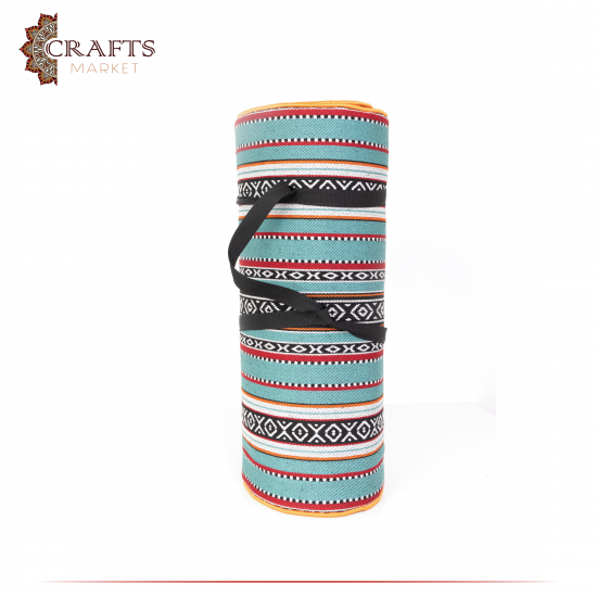 Handmade Turquoise Yoga Mat Sadu Fabric Handmade Turquoise Yoga Mat Sadu Fabric