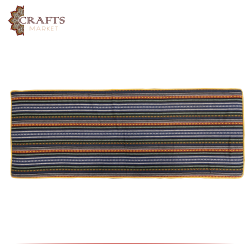 Handmade Navy Yoga Mat Sadu Fabric Heritage design. 