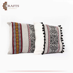 Handmade Multi-Color Sadu Pillow Cover Set. 2PCs