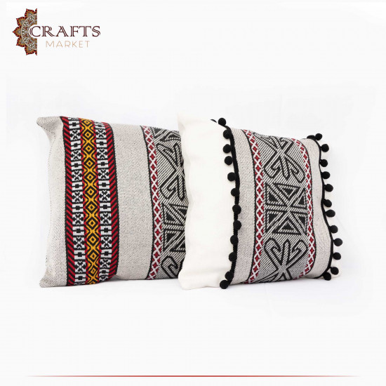 Handmade Multi-Color Sadu Pillow Cover Set. 2PCs Handmade Multi-Color Sadu Pillow Cover Set. 2PCs