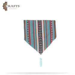 Handmade Turquoise Patterned Table Runner in a Badia Design
