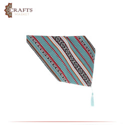 Handmade Turquoise Patterned Table Runner in a Badia Design