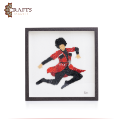 Handmade Duo Color Beads  Circassian Male Dancer  Design Wall Hanging