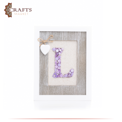 Handmade Duo Color Beads  Letter L  Design Wall Hanging