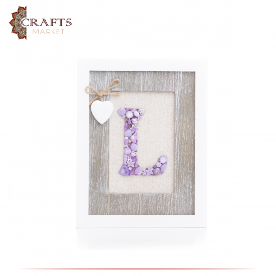 Handmade Duo Color Beads Letter L Design Wall Hanging Handmade Duo Color Beads Letter L Design Wall Hanging