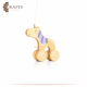 Handcrafted Brown Wooden Pull Toy Unicorn Design Handcrafted Brown Wooden Pull Toy Unicorn Design