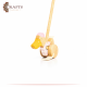 Handcrafted Brown Wooden Pull Toy Duck Design Handcrafted Brown Wooden Pull Toy Duck Design