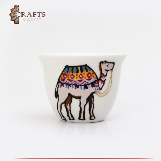 Plain coffee cup with camel drawing Plain coffee cup with camel drawing