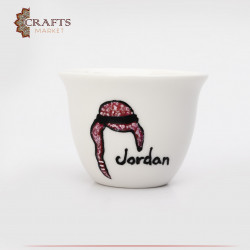 Plain coffee cup with a shemagh (jordan)