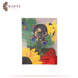 Hand Painted Multi Color Wall Art  in  African Boy  design