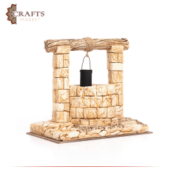 Handmade Beige Gypsum  Water Well  Design Table Decor 