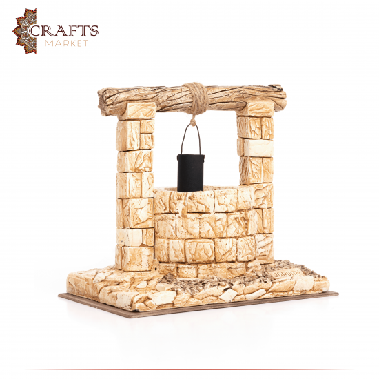 Handmade Beige Gypsum  Water Well  Design Table Decor 