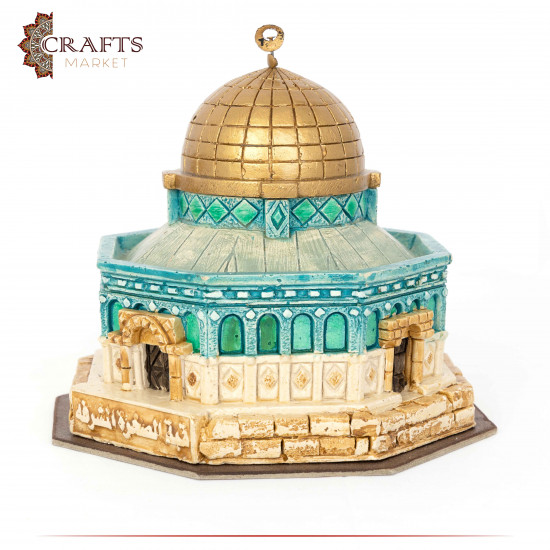 تمثال جبس مدعم مصنوع يدويًا لديكور المنزل بتصميم قبة الصخرة تمثال جبس مدعم مصنوع يدويًا لديكور المنزل بتصميم قبة الصخرة
