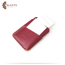 Handmade Burgundy Genuine Leather Men's Card Holder