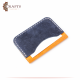 Genuine leather men's card holder in navy and honey Genuine leather men's card holder in navy and honey