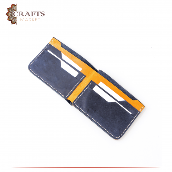 Handmade Due-Color Genuine Leather Men's Wallet 